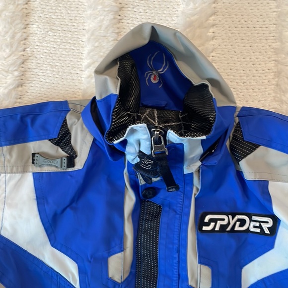 Spyder jacket ski snowboard removable hood zip pockets blue gray black XXL boys - Picture 9 of 16